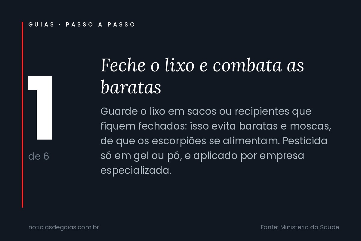 Arte do passo 1 sobre como evitar escorpi&atilde;o em casa