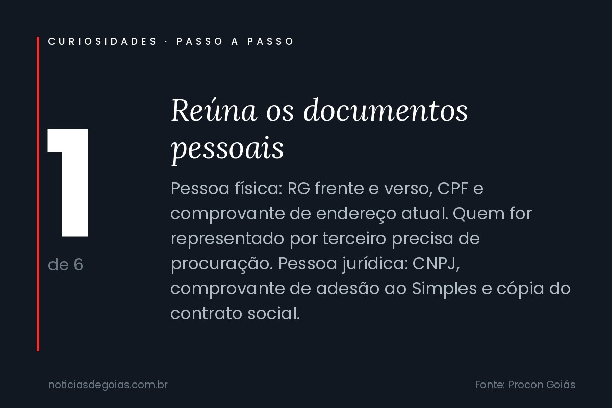Arte do passo 1 sobre como reclamar no Procon Goiás