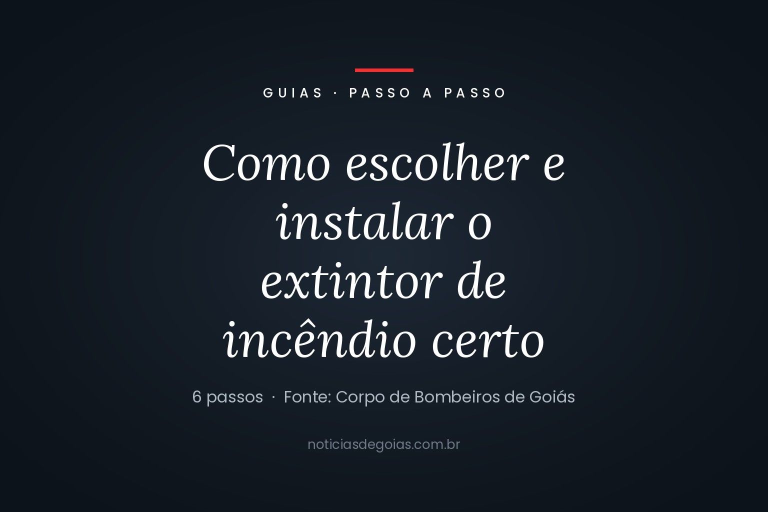 Arte com o título do guia sobre como escolher e instalar o extintor de incêndio