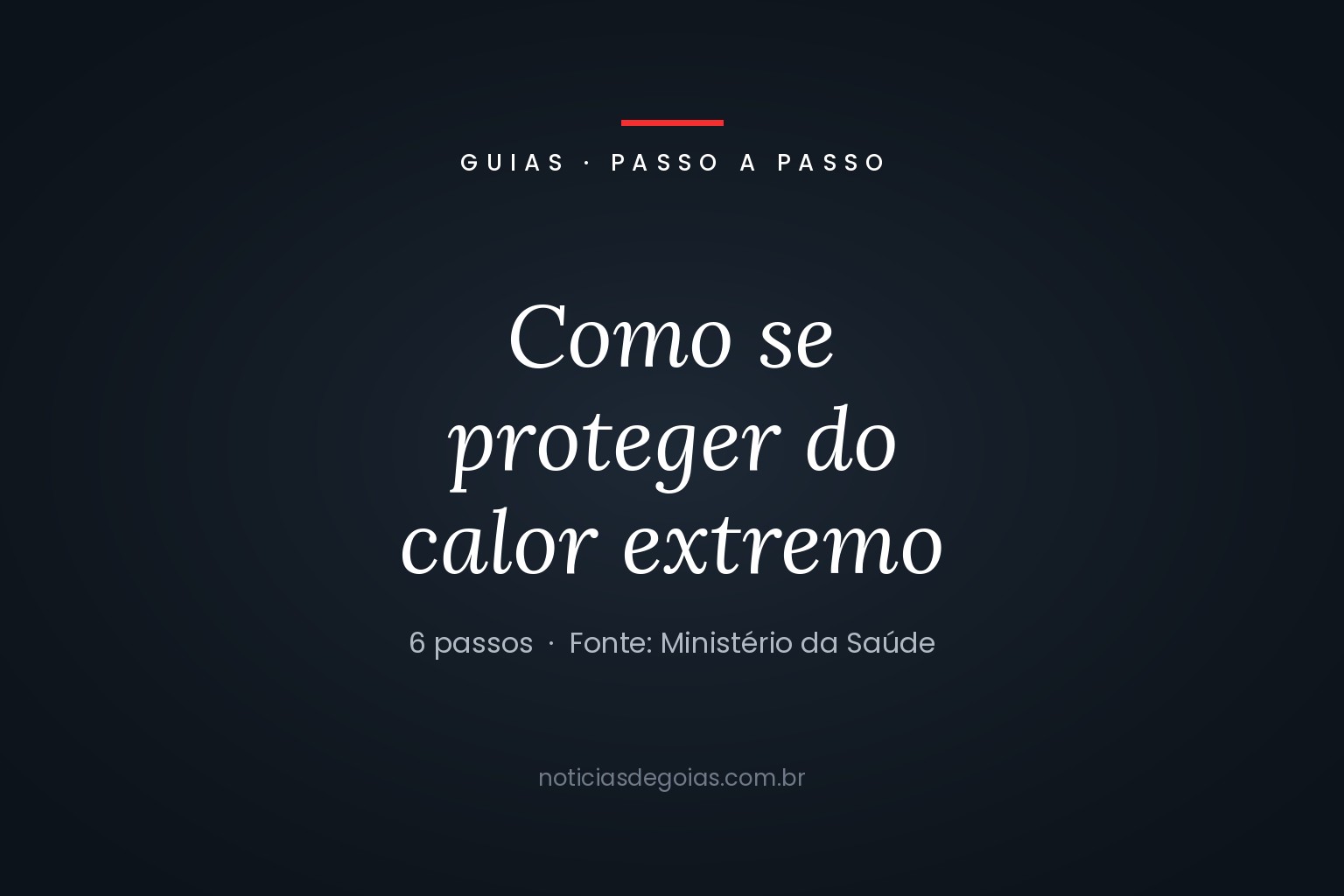 Arte do guia Como se proteger do calor extremo, com seis passos do Ministério da Saúde