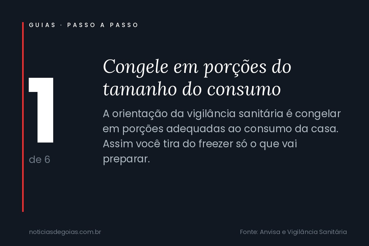 Passo 1: Congele em por&ccedil;&otilde;es do tamanho do consumo