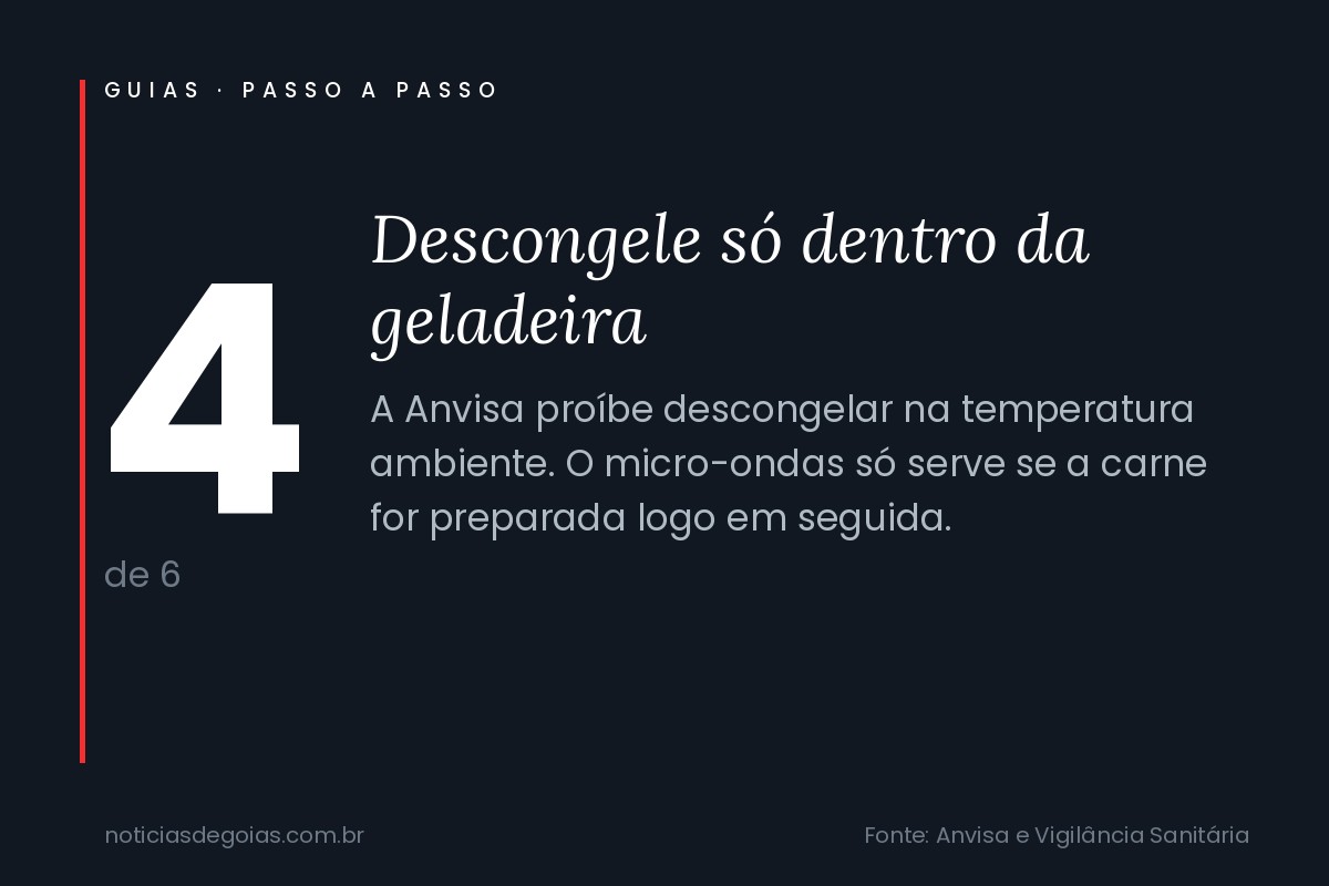 Passo 4: Descongele s&oacute; dentro da geladeira