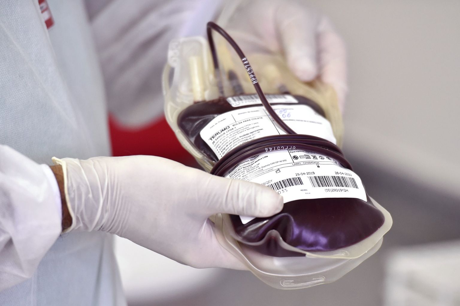 Bolsa de sangue coletada em unidade da Rede Estadual de Serviços Hemoterápicos de Goiás