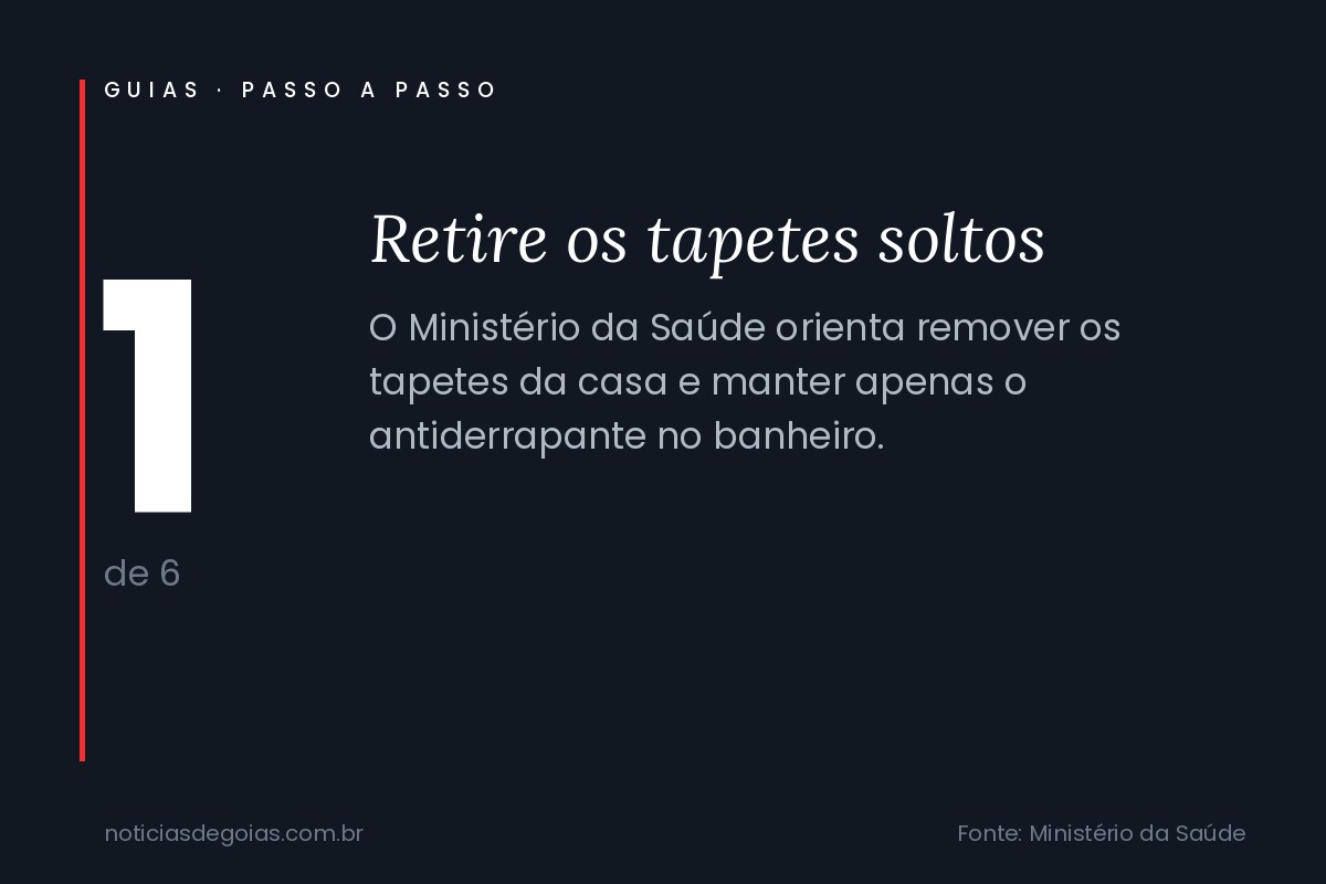 Passo 1 do guia: Retire os tapetes soltos