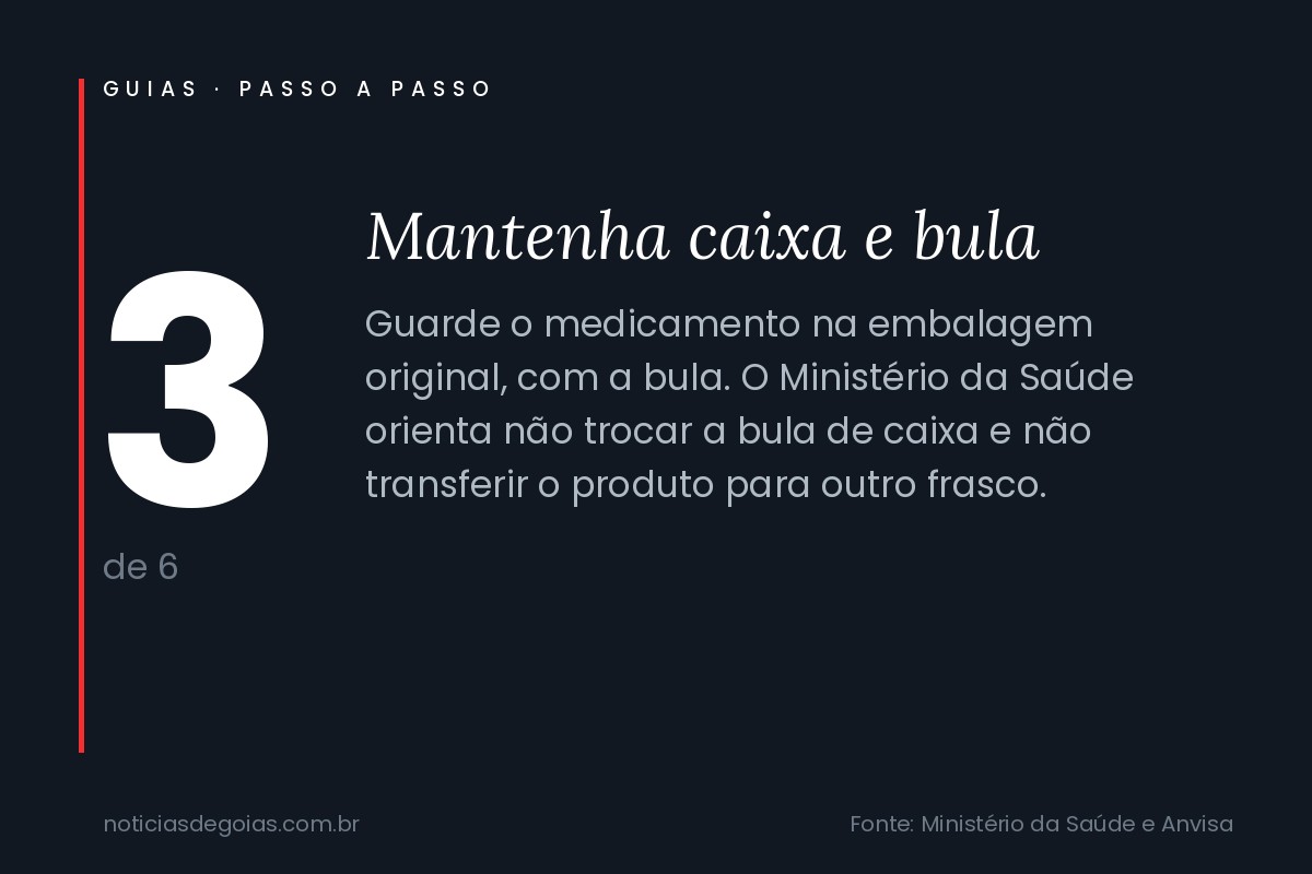 Passo 3: Mantenha caixa e bula