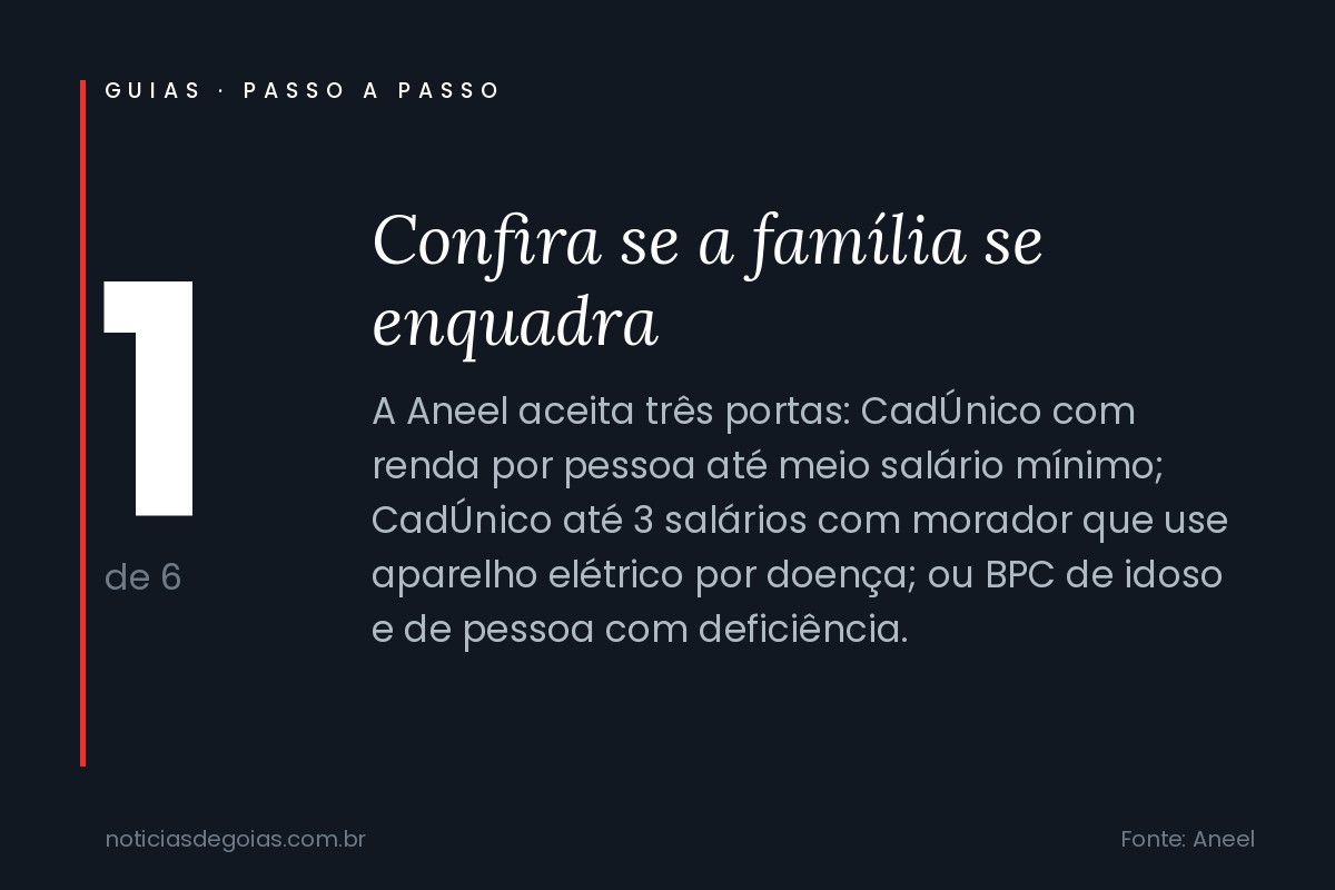 Arte com o passo 1: confira se a fam&iacute;lia se enquadra nos crit&eacute;rios