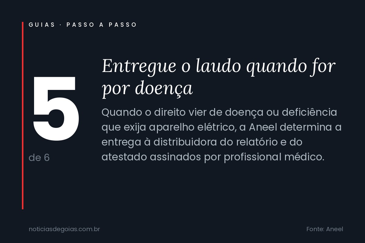 Arte com o passo 5: entregue o laudo m&eacute;dico quando for o caso