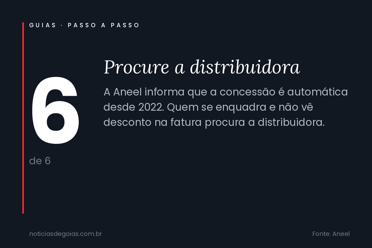 Arte com o passo 6: procure a distribuidora de energia