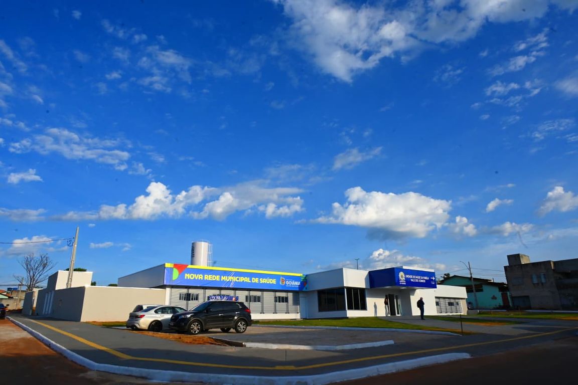 Fachada da Unidade de Saúde da Família do Vale dos Sonhos, em Goiânia